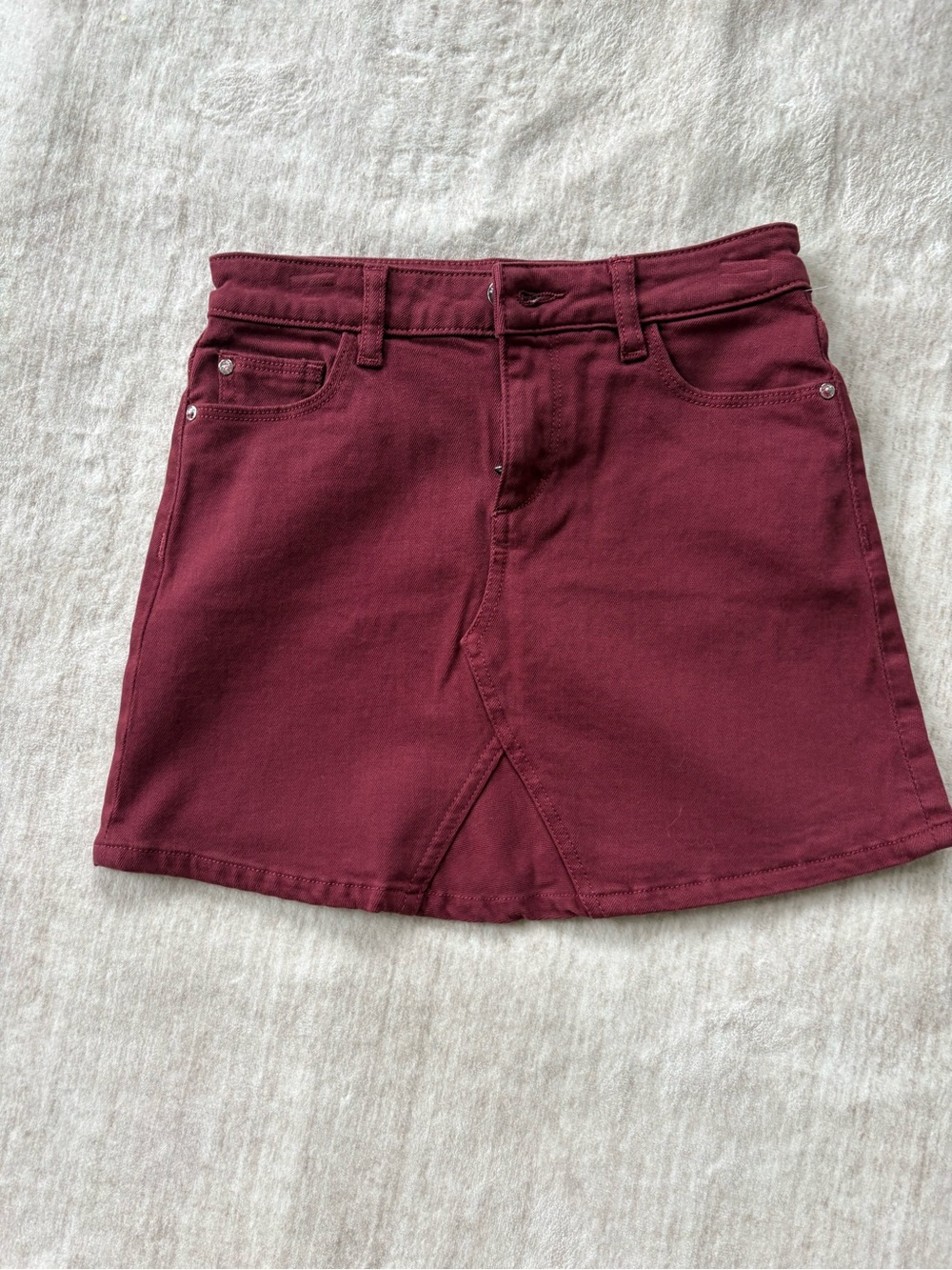 DL1961 Girls Red Denim Jenny Mini Skirt Front Button and Zipper  Size 12 NWT